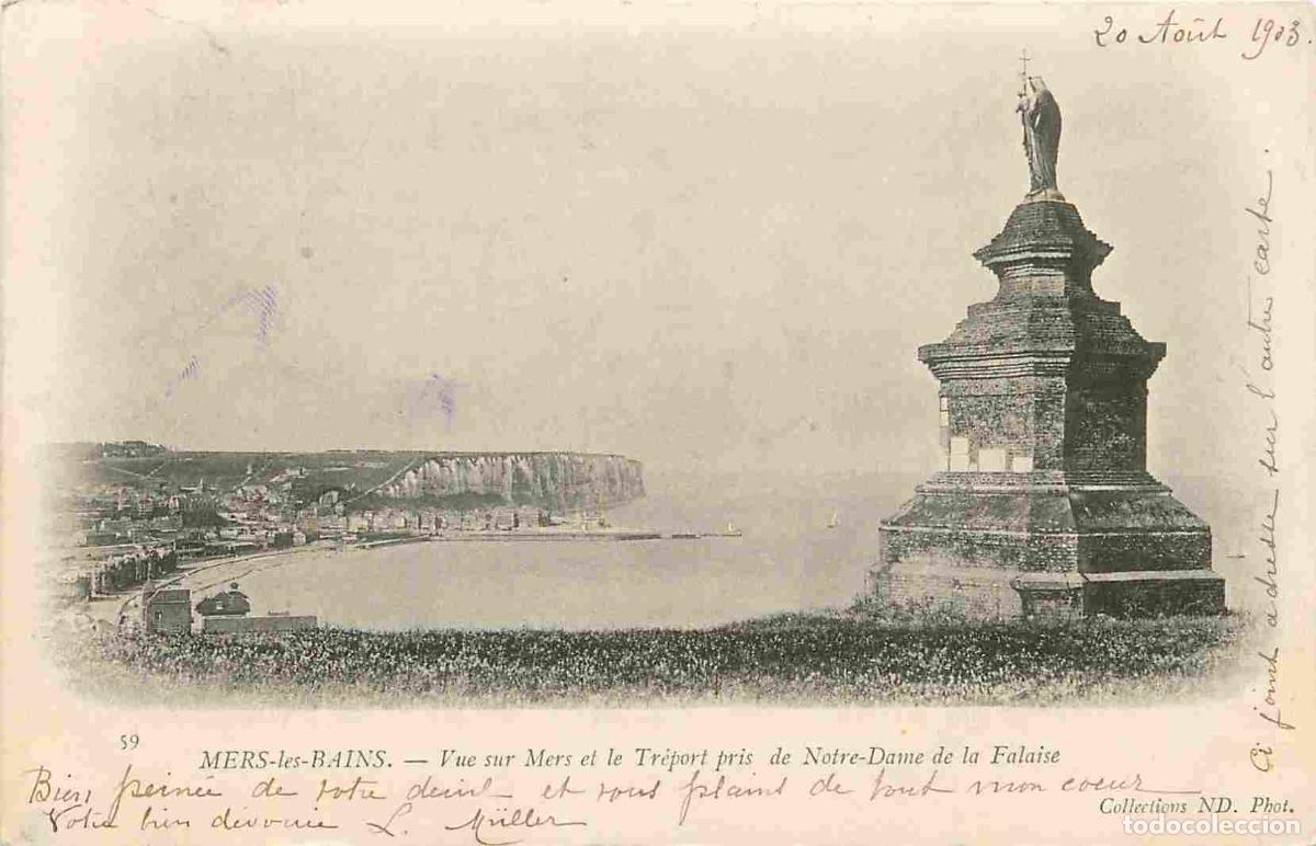 Cartes Postales: France - 80 - Mers les Bains - Vue sur Mers et le Tr&eacute;port pris de Notre-Dame de la Falaise - Pr&eacute;curs
