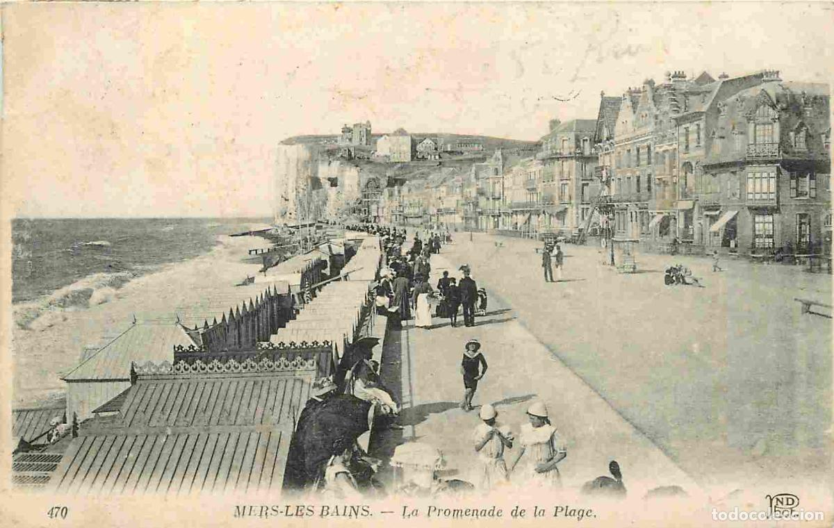 Cartes Postales: France - 80 - Mers les Bains - La Promenade de la Plage - Anim&eacute;e - Correspondance - CPA - Voyag&eacute;e en