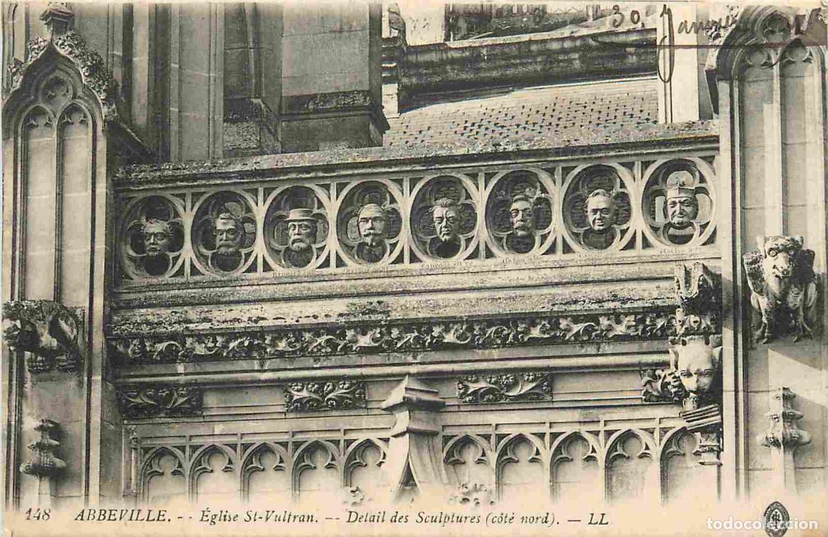 Cartes Postales: France - 80 - Abbeville - int&eacute;rieur de l'Eglise Saint-Vulfran - D&eacute;tail des Sculptures cot&eacute; nord - Ar