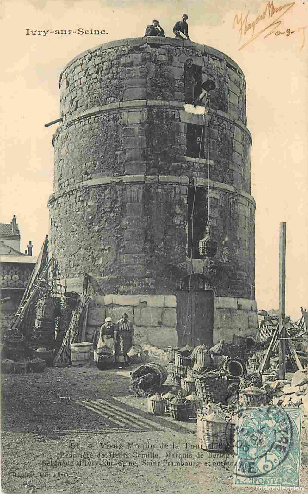 Cartes Postales: France - 94 - Ivry sur Seine - Vieux Moulin de la Tour - Anim&eacute;e - CPA - Oblit&eacute;ration ronde de 1905 -