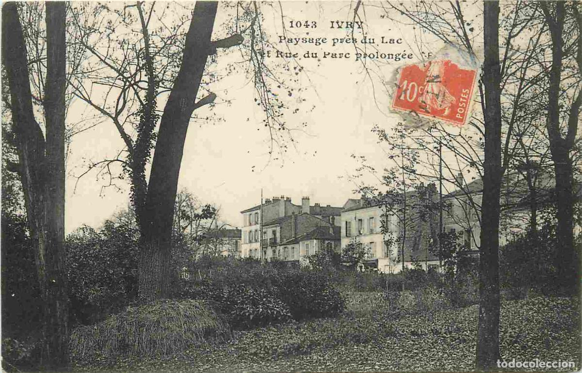 Cartes Postales: France - 94 - Ivry sur Seine - Paysage pr&egrave;s du lac et rue du Parc prolong&eacute;e - Correspondance - CPA -