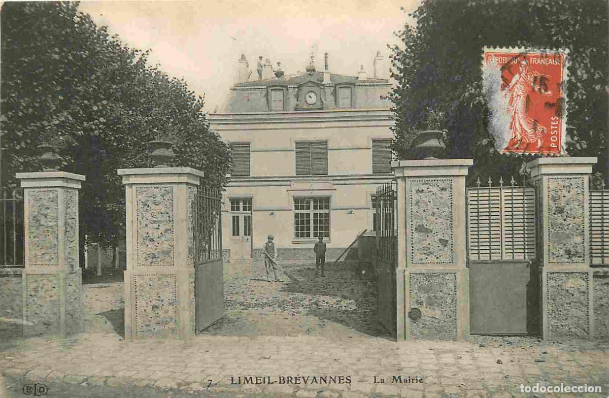 Cartes Postales: France - 94 - Limeil Brevannes - La Mairie - Anim&eacute;e - Correspondance - CPA - Oblit&eacute;ration ronde de 1