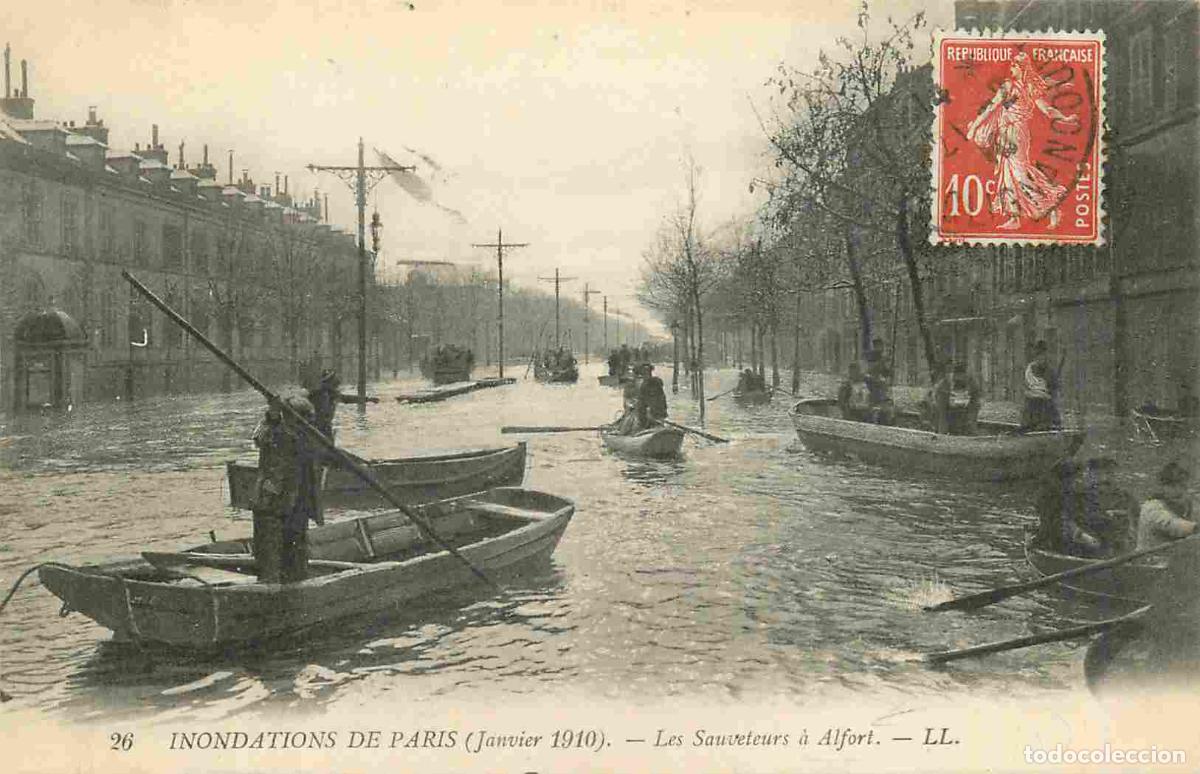 Cartes Postales: France - 94 - Maisons Alfort - Crue de la Seine de 1910 - Les Sauveteurs &agrave; Alfort - Anim&eacute;e - Corresp