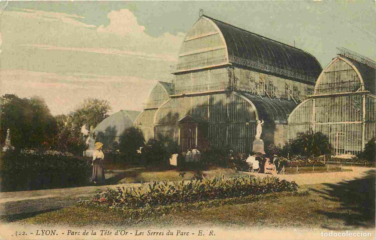 Postcards: France - 69 - Lyon - Parc de la T&ecirc;te d'Or - Les Serres du Parc - Anim&eacute;e - Coloris&eacute;e - Correspondance