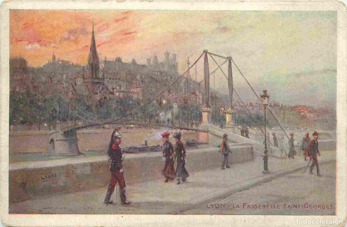 Postais: France - 69 - Lyon - La Passerelle Saint Georges - Art Peinture - Coloris&eacute;e - CPA - Voir Scans Recto