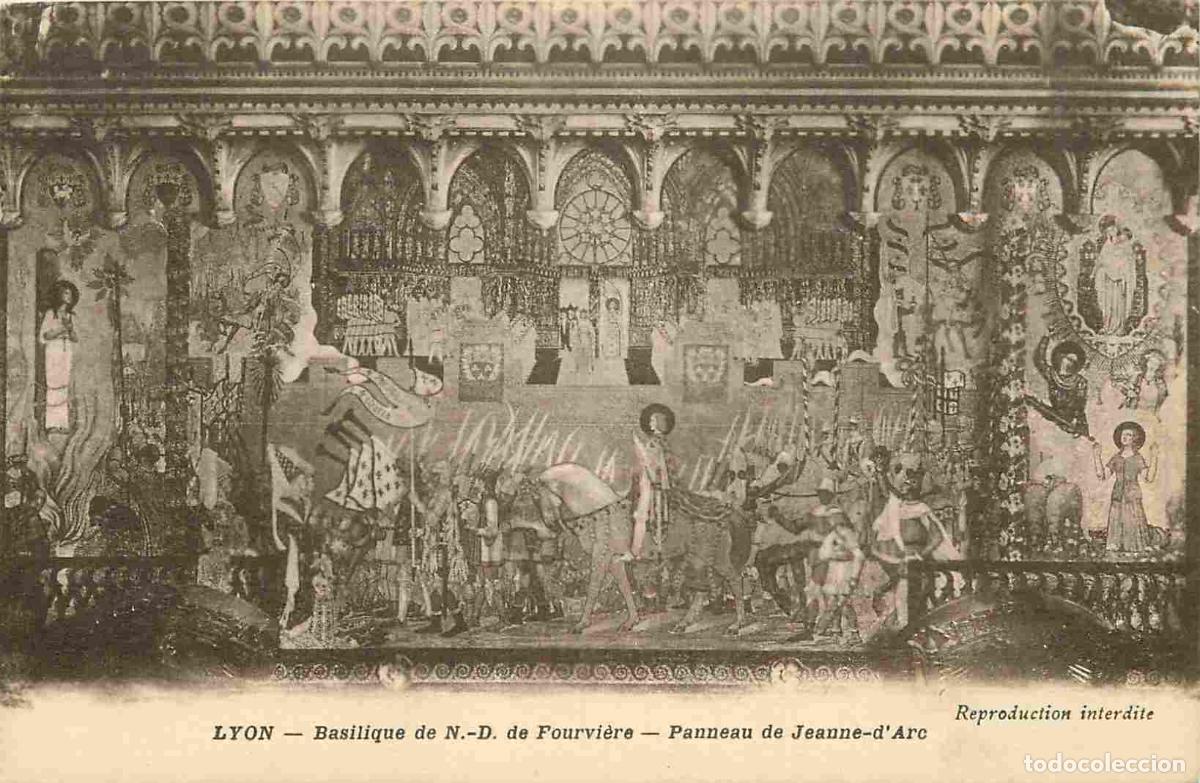 Postais: France - 69 - Lyon - int&eacute;rieur de la Basilique Notre Dame de Fourvi&egrave;re - Panneau de Jeanne-d'Arc - A