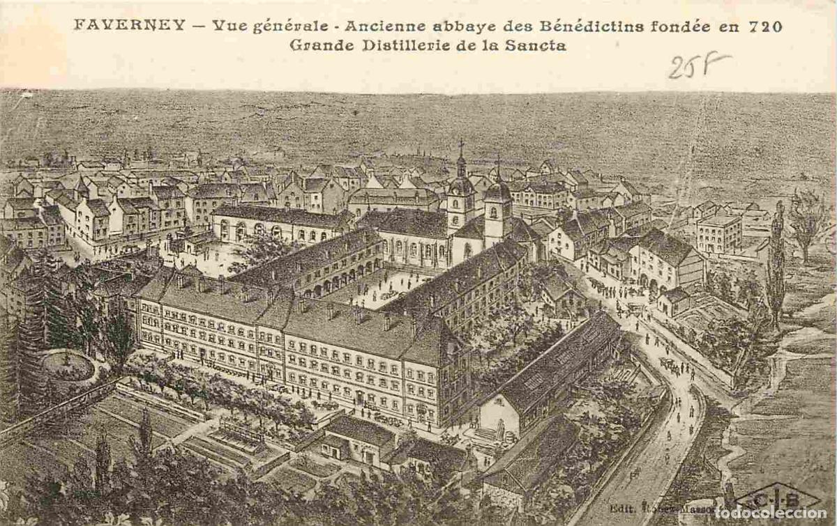 Postais: France - 70 - Faverney - Vue g&eacute;n&eacute;rale - Ancienne abbaye des B&eacute;n&eacute;dictins fond&eacute;e en 720 - Grande Disti