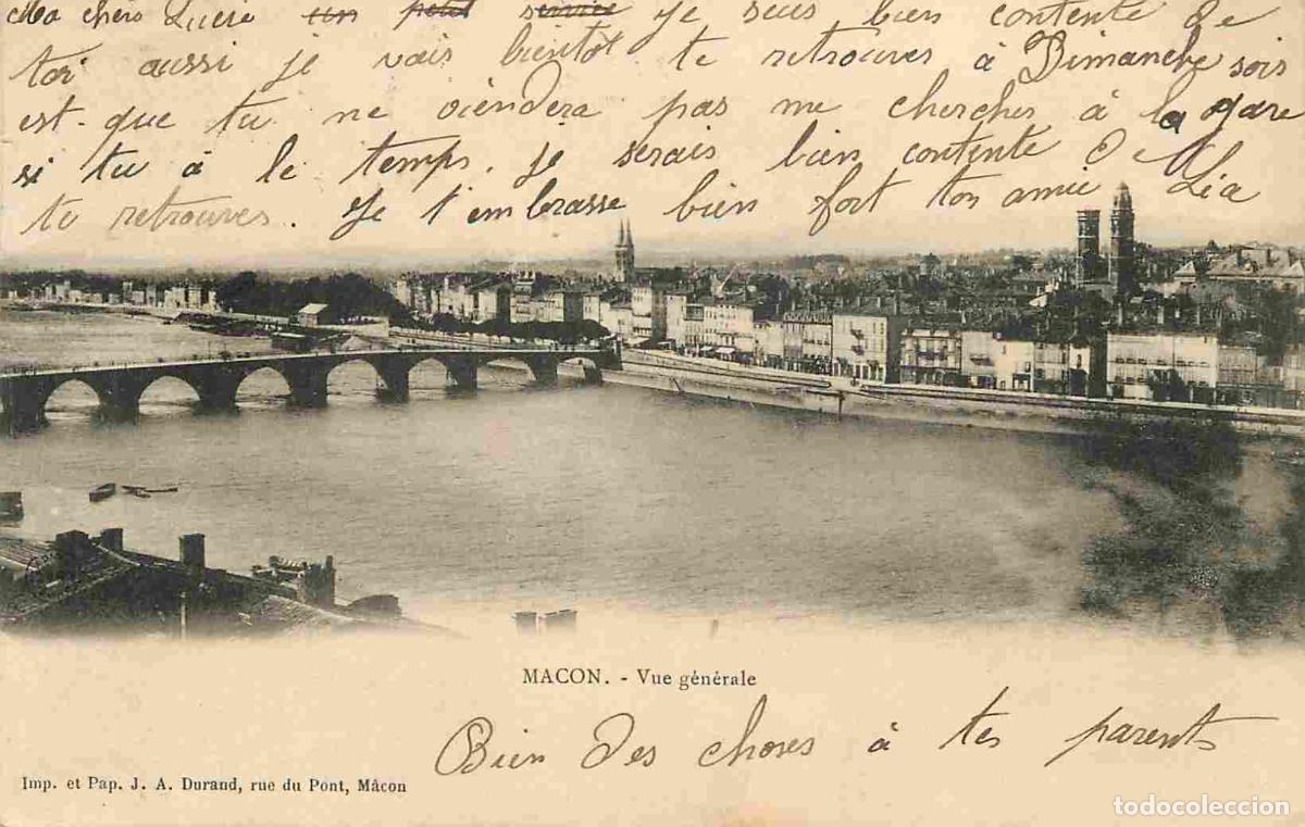Postais: France - 71 - Macon - Vue G&eacute;n&eacute;rale - Pr&eacute;curseur - Correspondance - CPA - Oblit&eacute;ration ronde de 1903