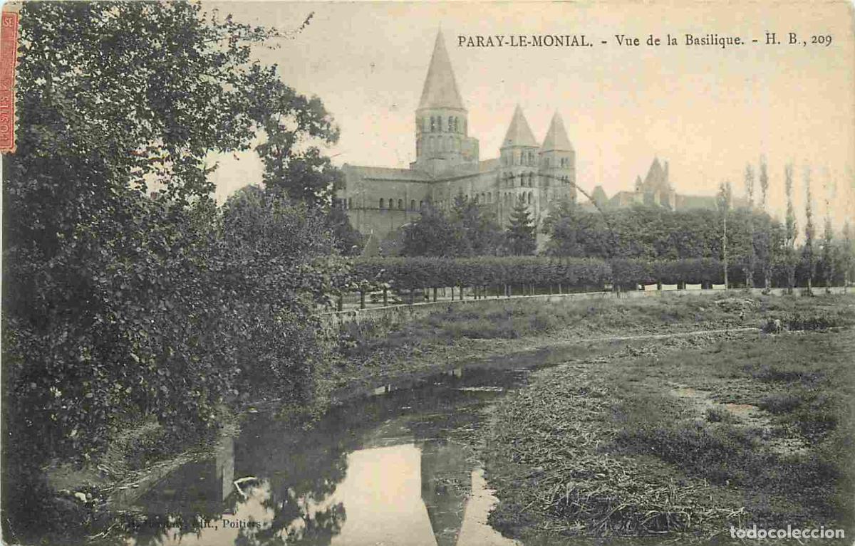 Postais: France - 71 - Paray le Monial - Vue de la Basilique - Correspondance - CPA - Oblit&eacute;ration ronde de 1