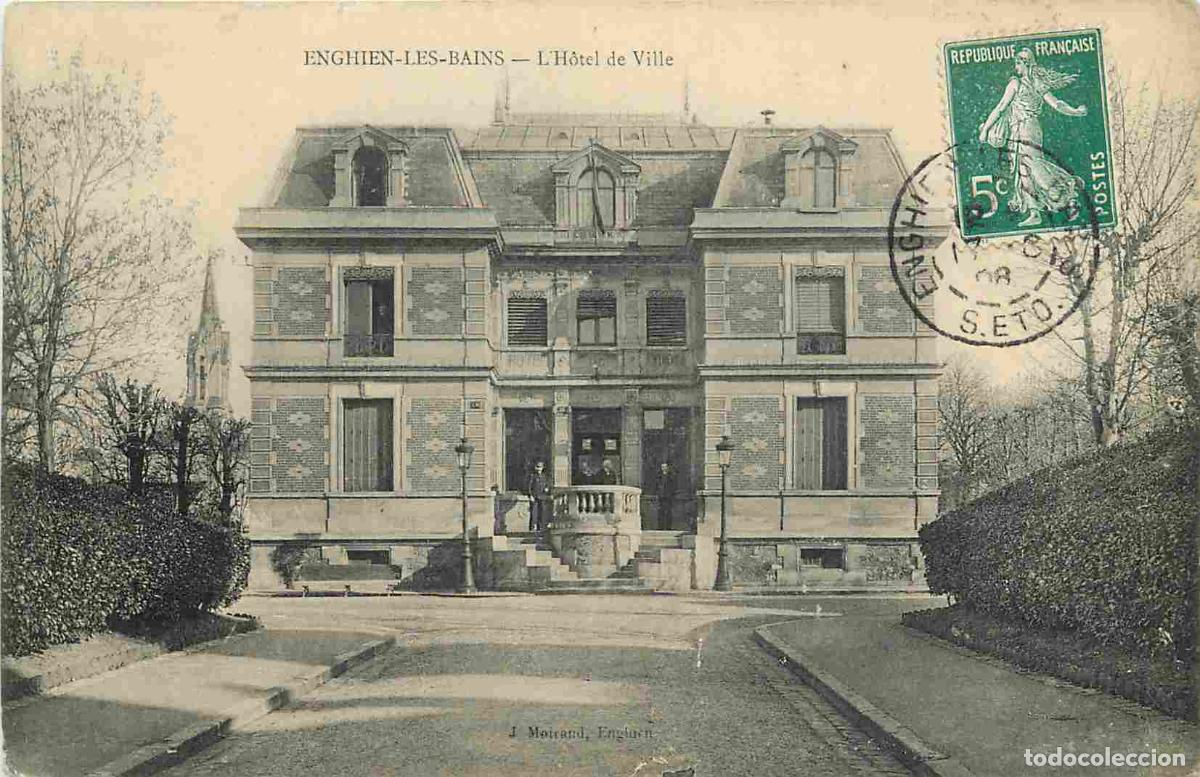 Postcards: France - 95 - Enghien les Bains - L'Hotel de Ville - CPA - Oblit&eacute;ration ronde de 1908 - Voir Scans R