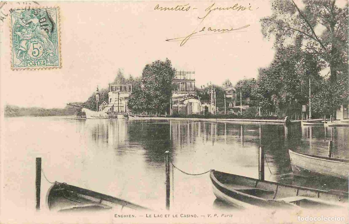 Postais: France - 95 - Enghien les Bains - Le Lac et le Casino - Pr&eacute;curseur - CPA - Oblit&eacute;ration ronde de 190