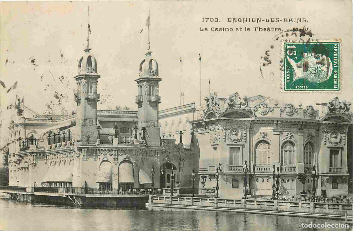 Postais: France - 95 - Enghien les Bains - Le Casino et le Th&eacute;atre - CPA - Oblit&eacute;ration ronde de 1925 - Voir
