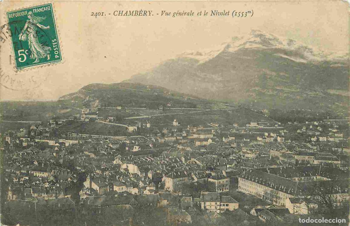 Postales: France - 73 - Chamb&eacute;ry - Vue G&eacute;n&eacute;rale a&eacute;rienne et le Nivolet - CPA - Oblit&eacute;ration ronde de 1912 - Vo