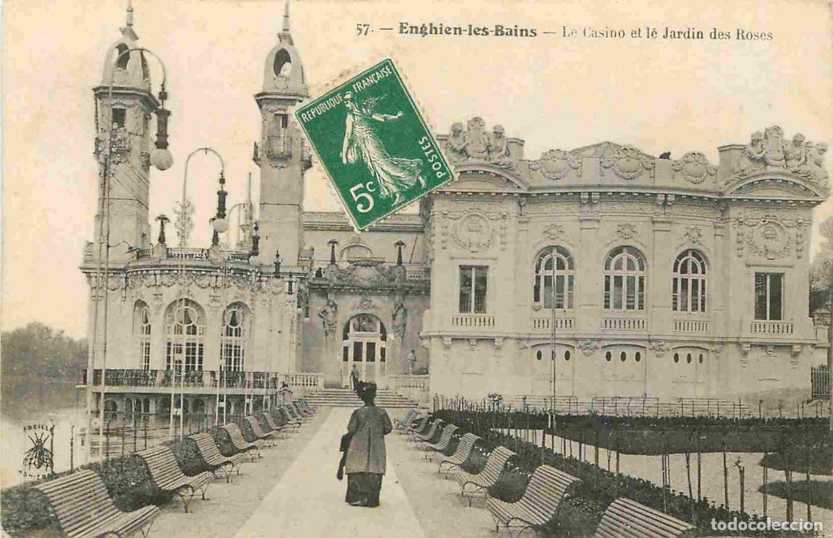 Postales: France - 95 - Enghien les Bains - Le Casino et le Jardin des Roses - Anim&eacute;e - CPA - Voir Scans Recto