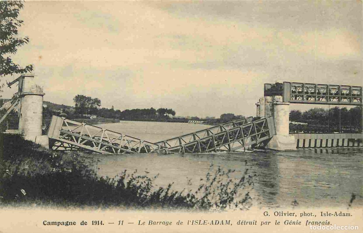 Postales: France - 95 - L'Isle Adam - Campgne de 1914 - Le barrage d&eacute;truit par le G&eacute;nie fran&ccedil;ais - Corresponda