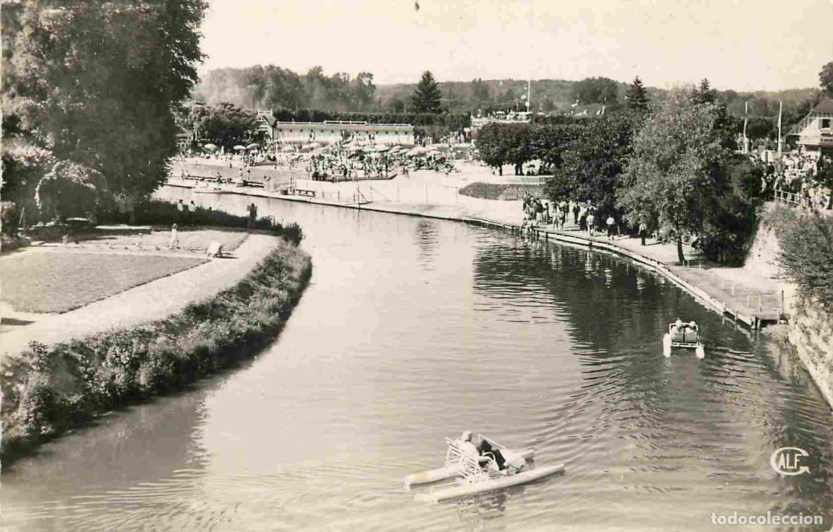 Postales: France - 95 - L'Isle Adam - La Plage et bras du Cabouillet - Anim&eacute;e - P&eacute;dalo - CPA - Oblit&eacute;ration ro
