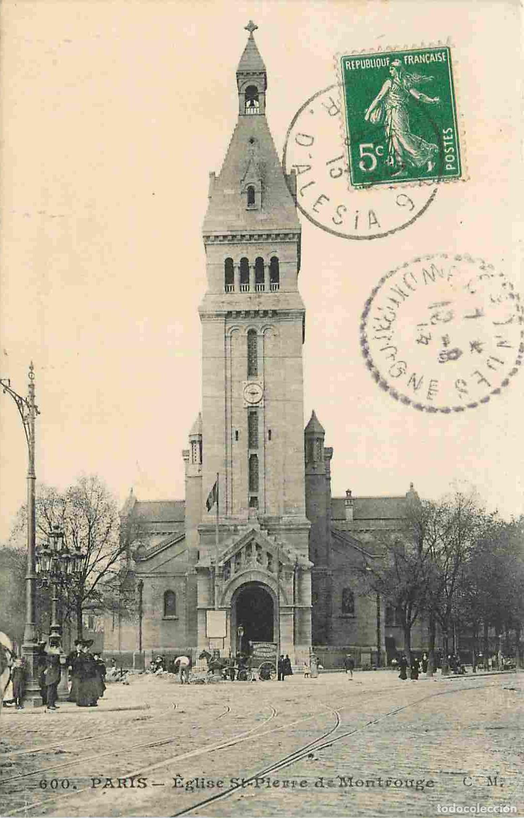Cartoline: France - 75 - Paris - Eglise Saint Pierre de Montrouge - Anim&eacute;e - CPA - Oblit&eacute;ration ronde de 1913 -