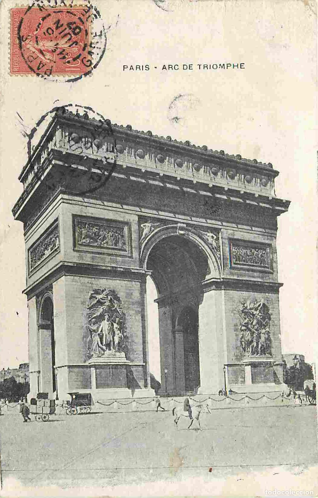 Postkarten: France - 75 - Paris - Arc de Triomphe de Marius - Anim&eacute;e - Correspondance - CPA - Oblit&eacute;ration ronde
