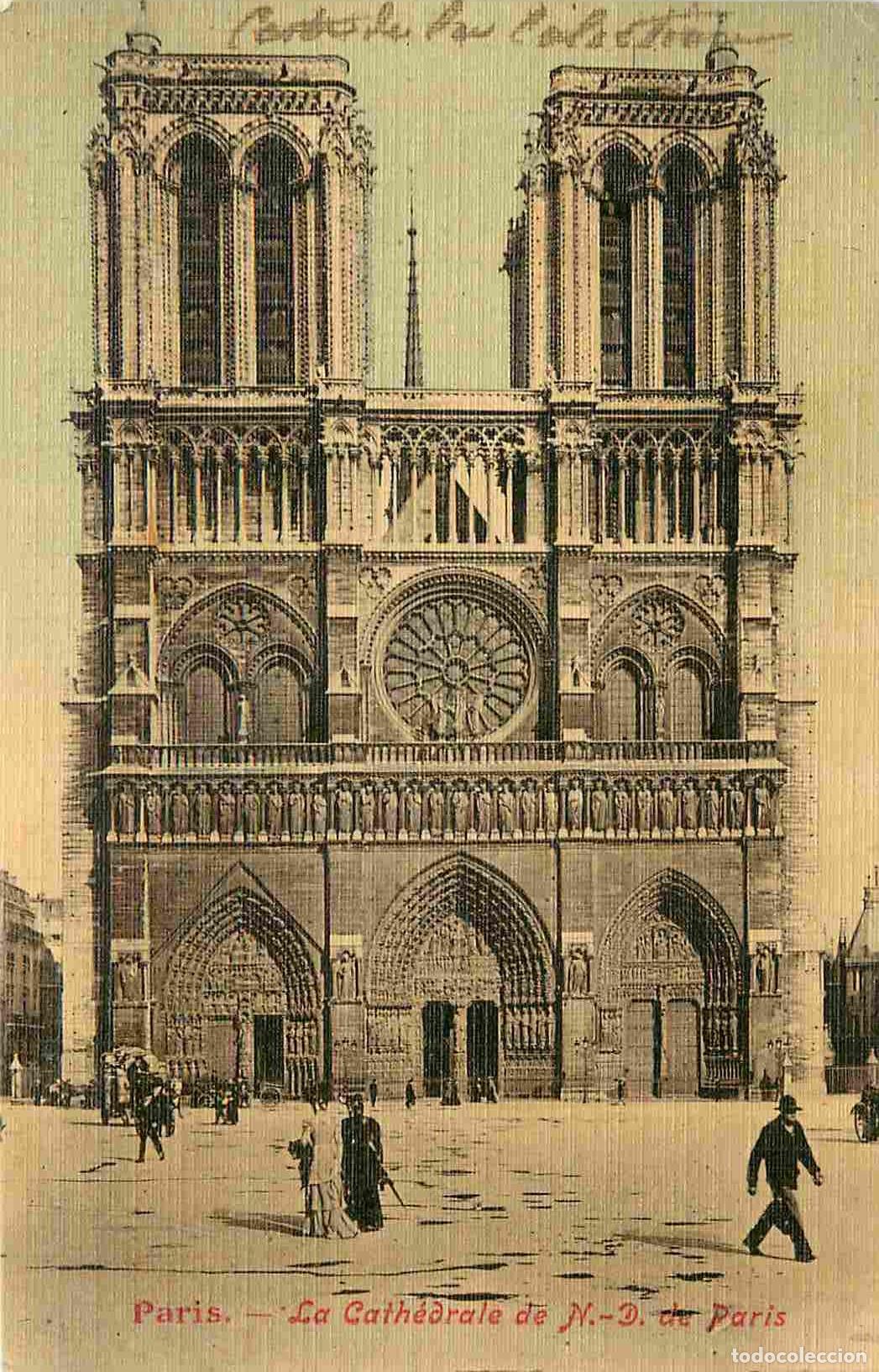 Postkarten: France - 75 - Paris - Cath&eacute;drale Notre Dame - Anim&eacute;e - Correspondance - Carte Gaufr&eacute;e - CPA - Voir S