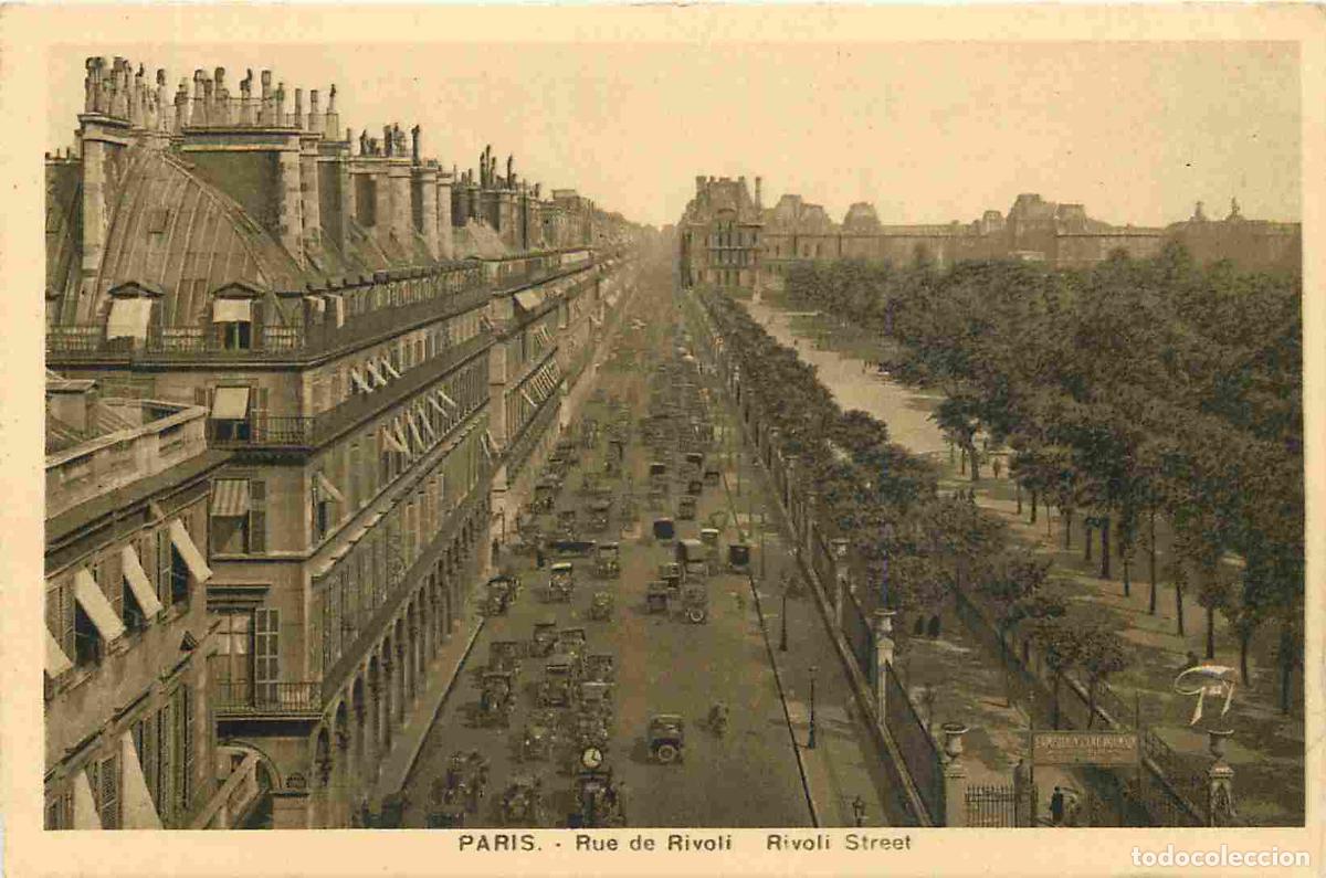 Postkarten: France - 75 - Paris - Rue de Rivoli - Automobiles - CPA - Etat Carte provenant d'un Carnet - Voir Sc