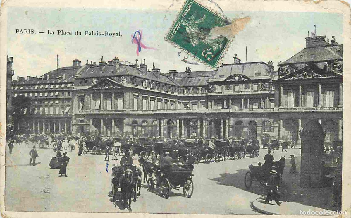 Postkarten: France - 75 - Paris - Place du palais Royal - Anim&eacute;e - CPA - Oblit&eacute;ration ronde de 1908 - Voir Scans
