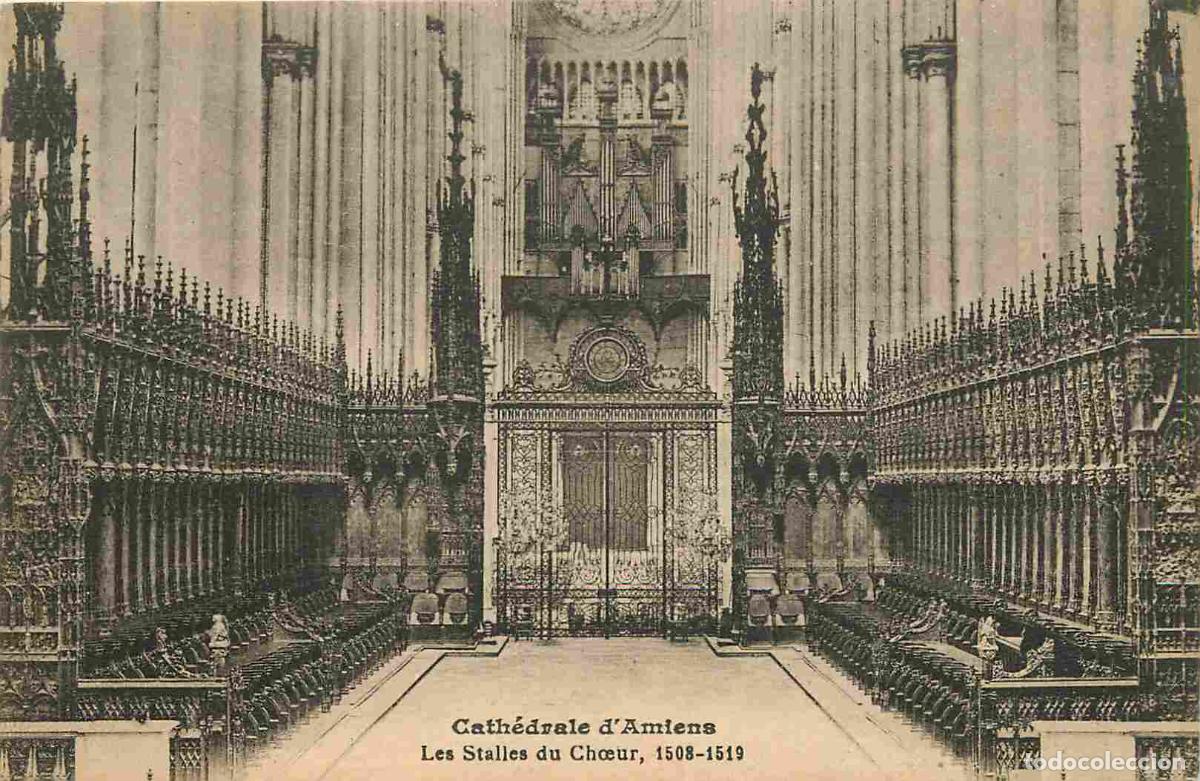 Postcards: France - 80 - Amiens - int&eacute;rieur de la Cath&eacute;drale Notre Dame - Les stalles du ch�ur - Art Religieux