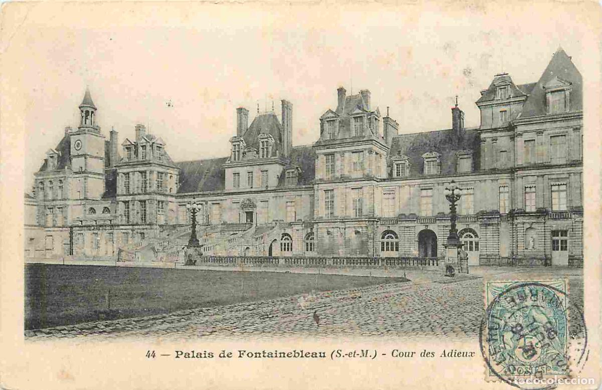 Cartes Postales: France - 77 - Fontainebleau - Palais de Fontainebleau - Cour des Adieux - CPA - Oblit&eacute;ration ronde d