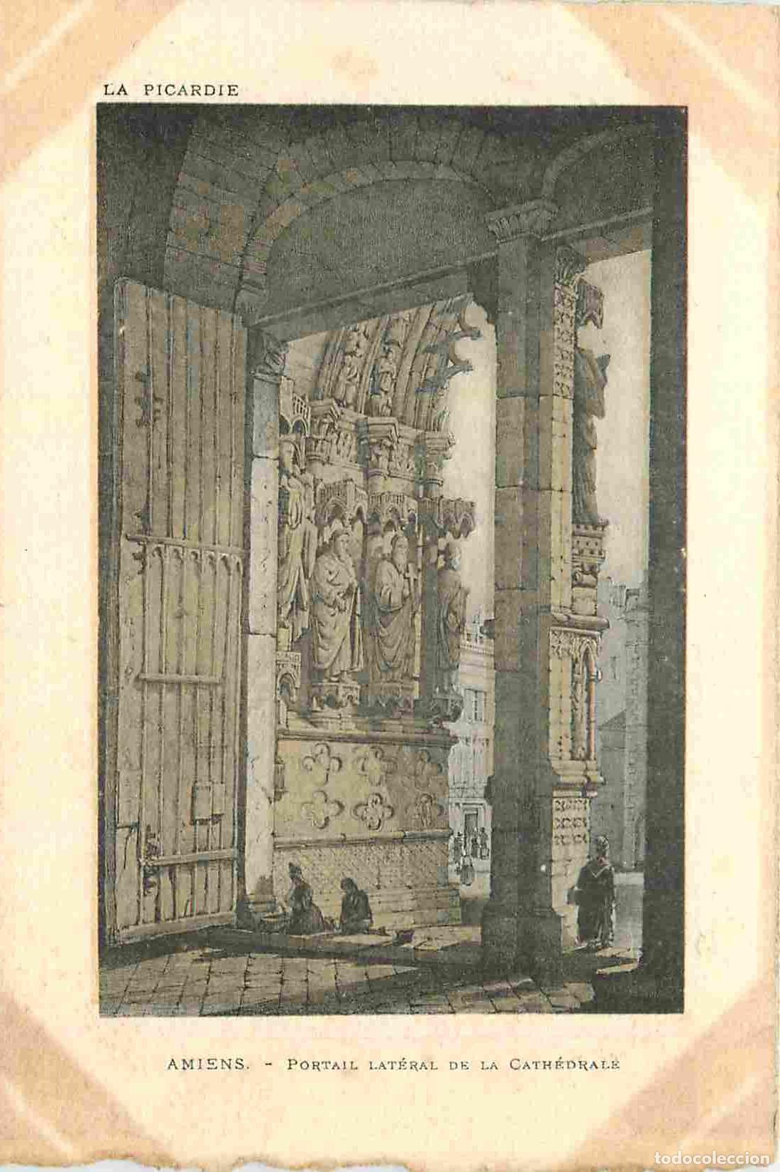 Cartes Postales: France - 80 - Amiens - int&eacute;rieur de la Cath&eacute;drale Notre Dame - Portail lat&eacute;ral - Carte Dentel&eacute;e - CP
