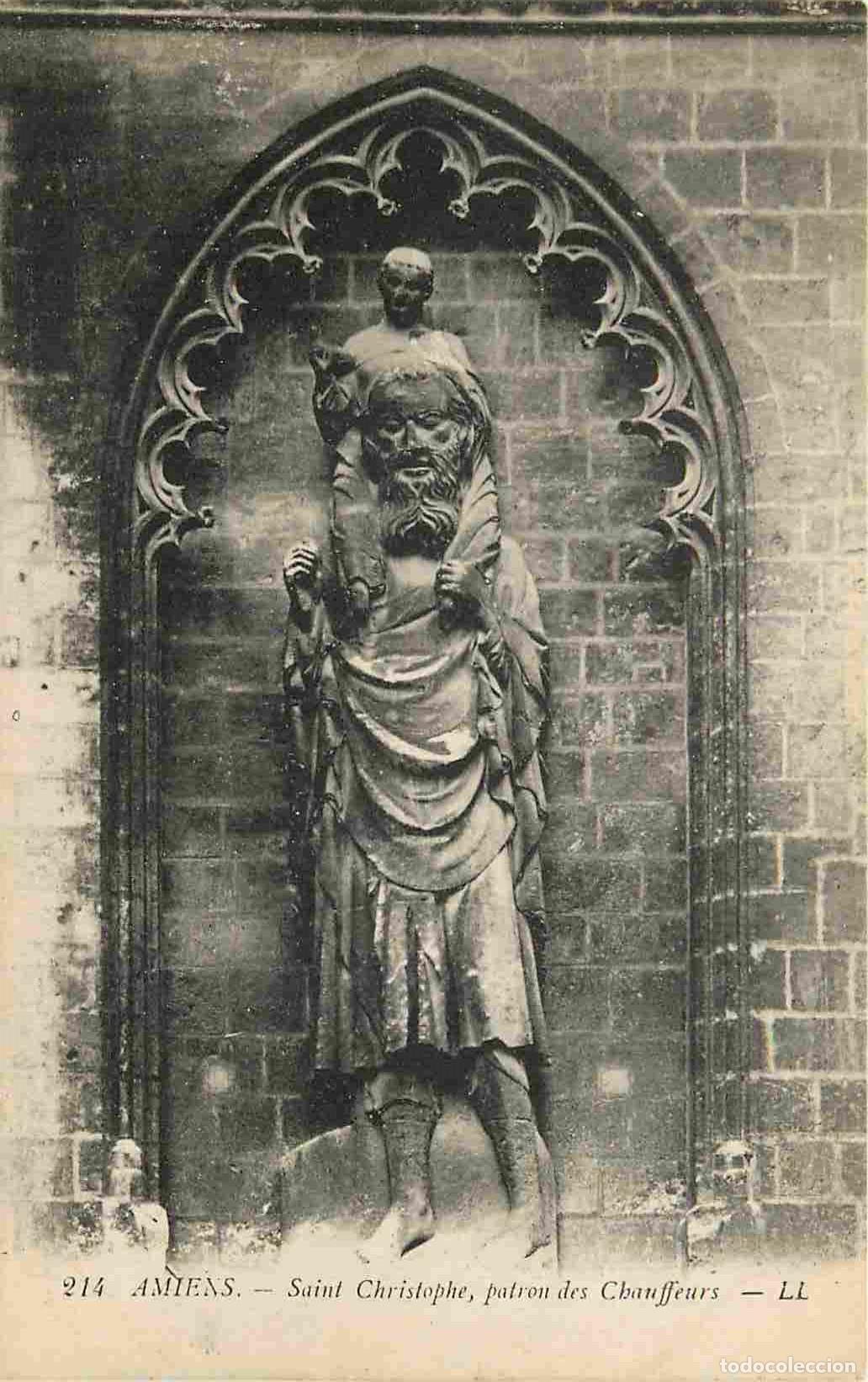 Postkarten: France - 80 - Amiens - int&eacute;rieur de la Cath&eacute;drale Notre Dame - Saint Christophe patron des chauffeur