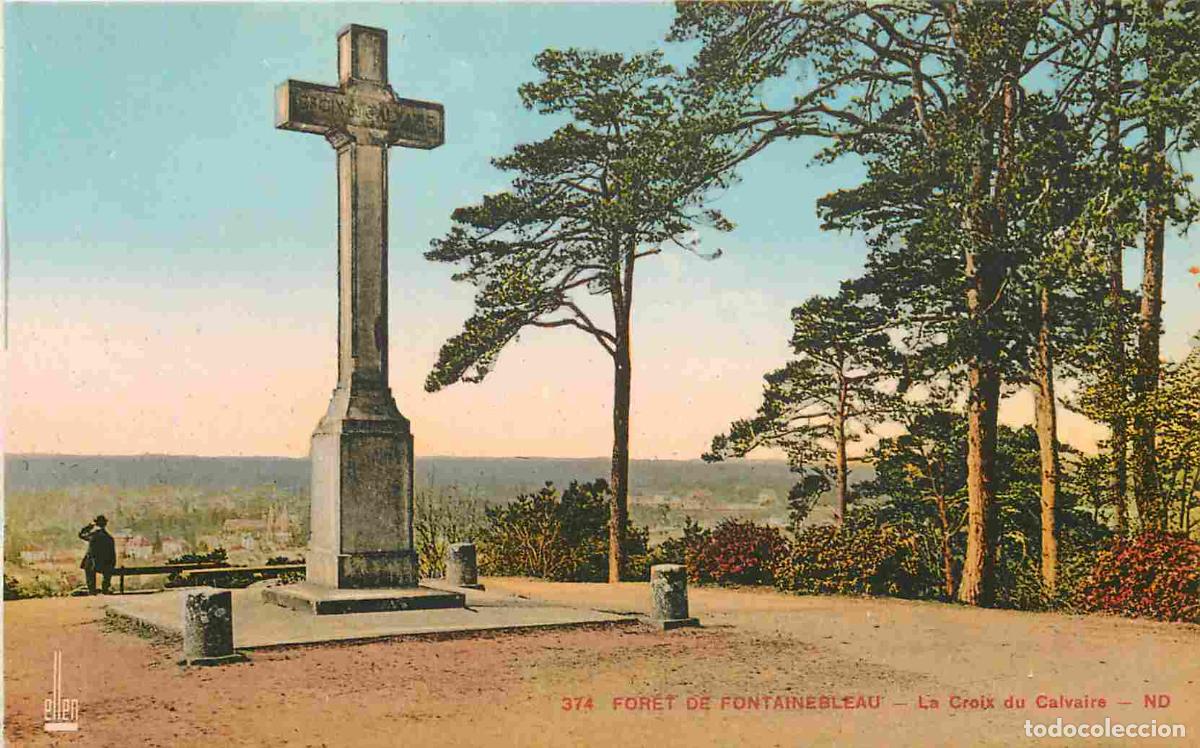 Postkarten: France - 77 - Fontainebleau - For&ecirc;t de Fontainebleau - La Croix du Calvaire - Coloris&eacute;e - CPA - Voir