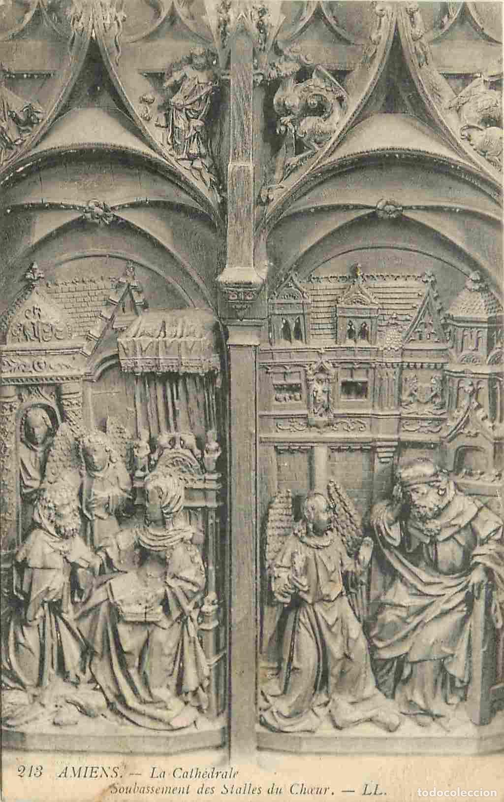 Postkarten: France - 80 - Amiens - int&eacute;rieur de la Cath&eacute;drale Notre Dame - Soubassement des Stalles du Ch�ur - A