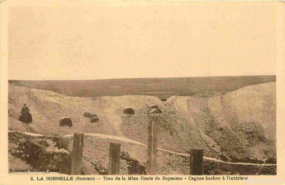 Postkarten: France - 80 - La Boisselle - Trou de la Mine Route de Baptnme - Cagnas boches &agrave; rint&eacute;rleur - Anim&eacute;e
