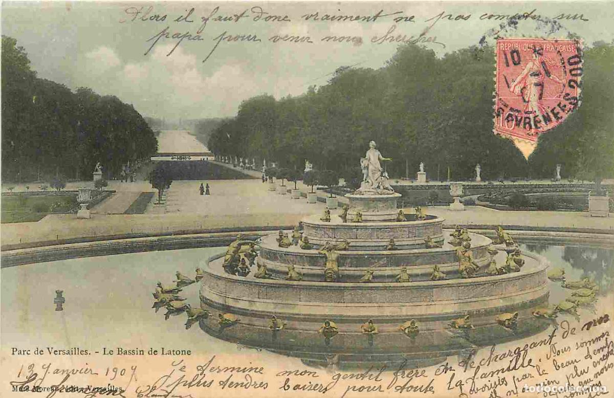 Postkarten: France - 78 - Versailles - Bassin de Latone - Coloris&eacute;e - Correspondance - CPA - Oblit&eacute;ration ronde