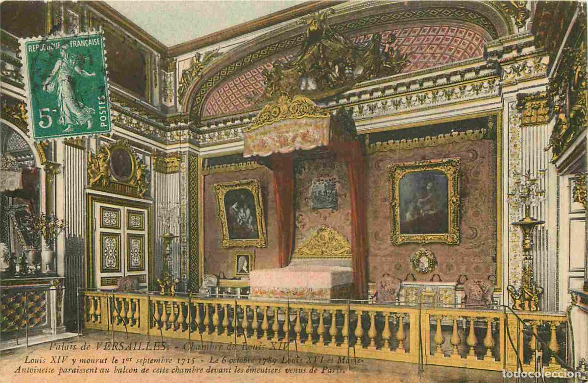 Postkarten: France - 78 - Versailles - int&eacute;rieur du Palais de Versailles - Chambre de Louis XIV - Coloris&eacute;e - CP