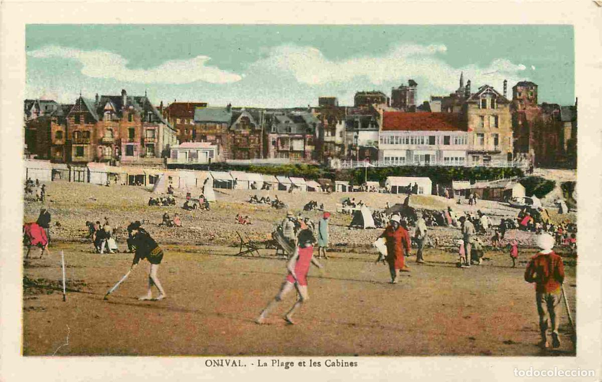 Postkarten: France - 80 - Onival - La Plage et les Cabines - Sc&egrave;nes de Plage - Enfants jouant - Correspondance -