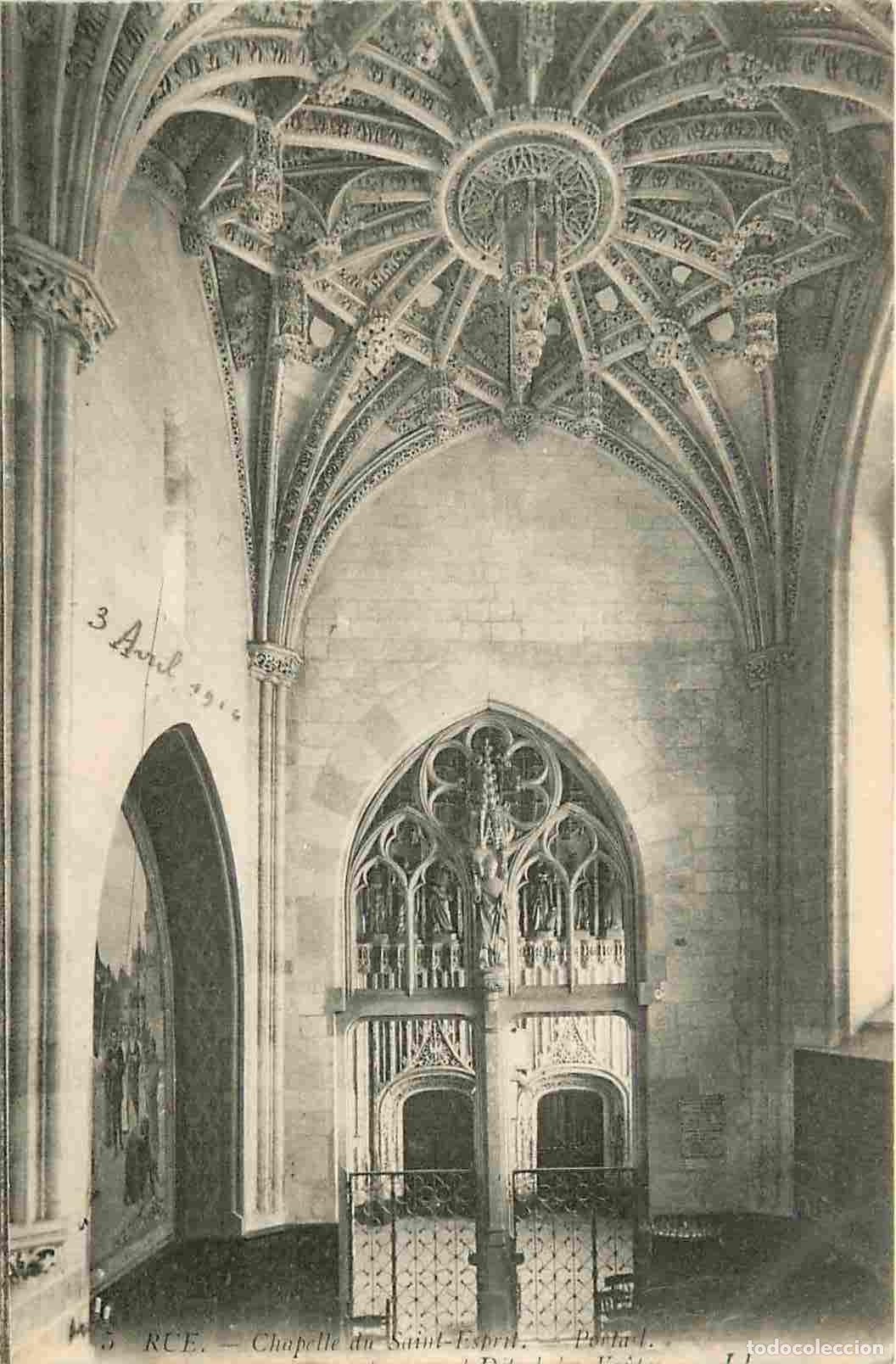 Cartes Postales: France - 80 - Rue - int&eacute;rieur de la Chapelle du Saint Esprit - Portail - Correspondance - CPA - Voya