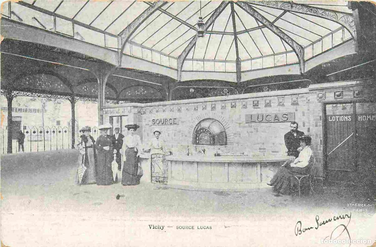 Cartoline: France - 03 - Vichy - Source Lucas - Anim&eacute;e - Correspondance - CPA - Oblit&eacute;ration ronde de 1907 - Vo