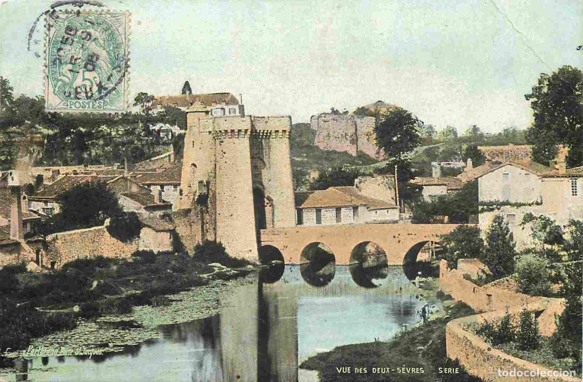 Cartoline: France - 79 - Parthenay - Porte Saint jacques - Coloris&eacute;e - CPA - Oblit&eacute;ration ronde de 1906 - Voir