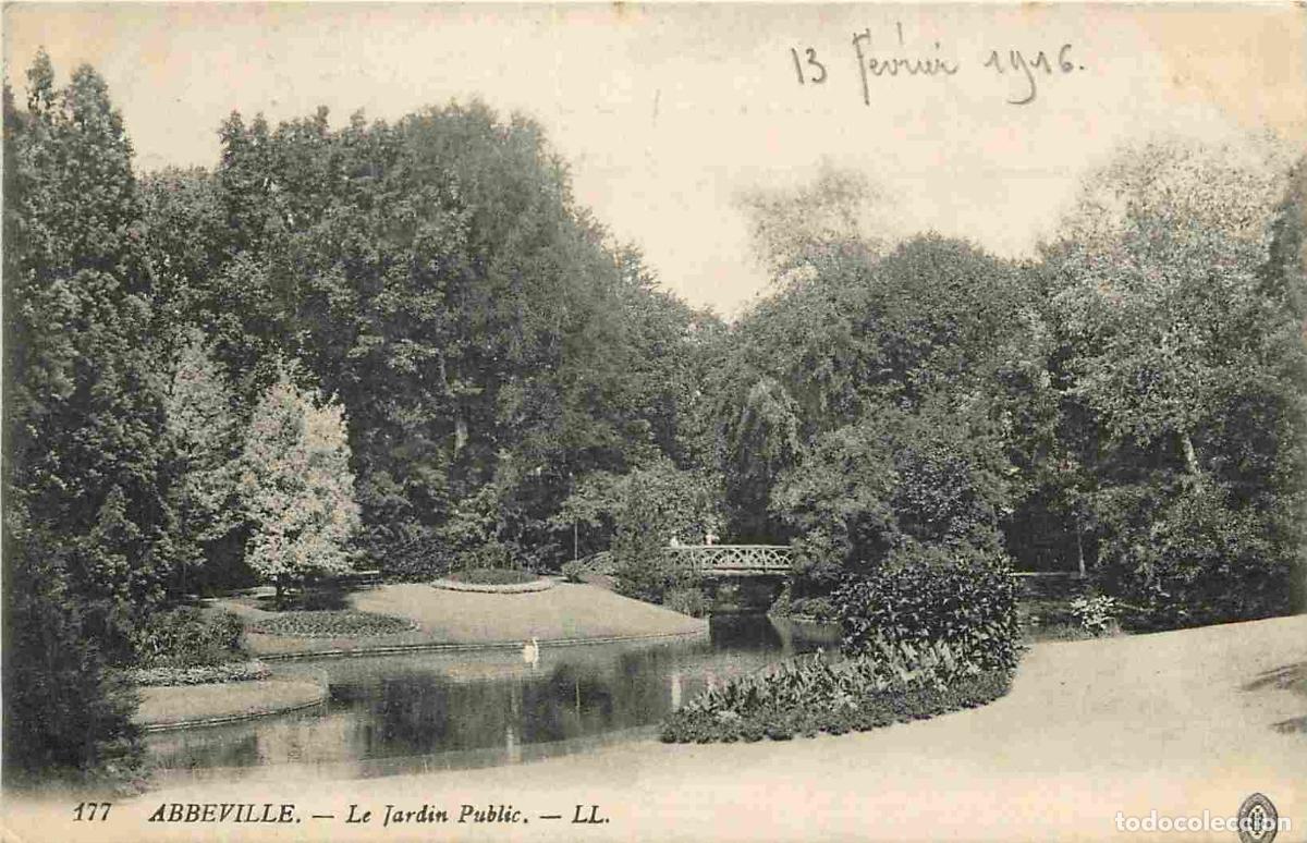 Cartoline: France - 80 - Abbeville - Le Jardin Public - Correspondance - CPA - Voyag&eacute;e en 1916 - Voir Scans Rec