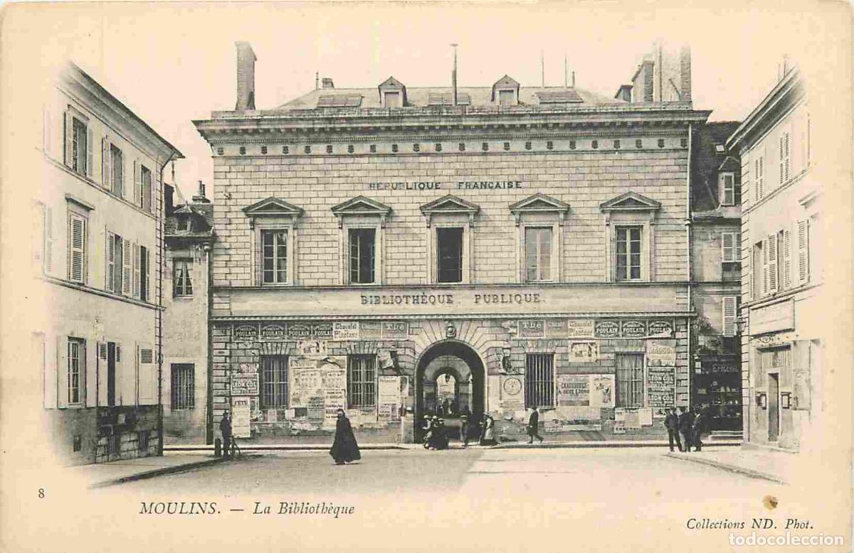 Cartoline: France - 03 - Moulins - La Biblioth&egrave;que - Anim&eacute;e - Pr&eacute;curseur - CPA - Voir Scans Recto-Verso