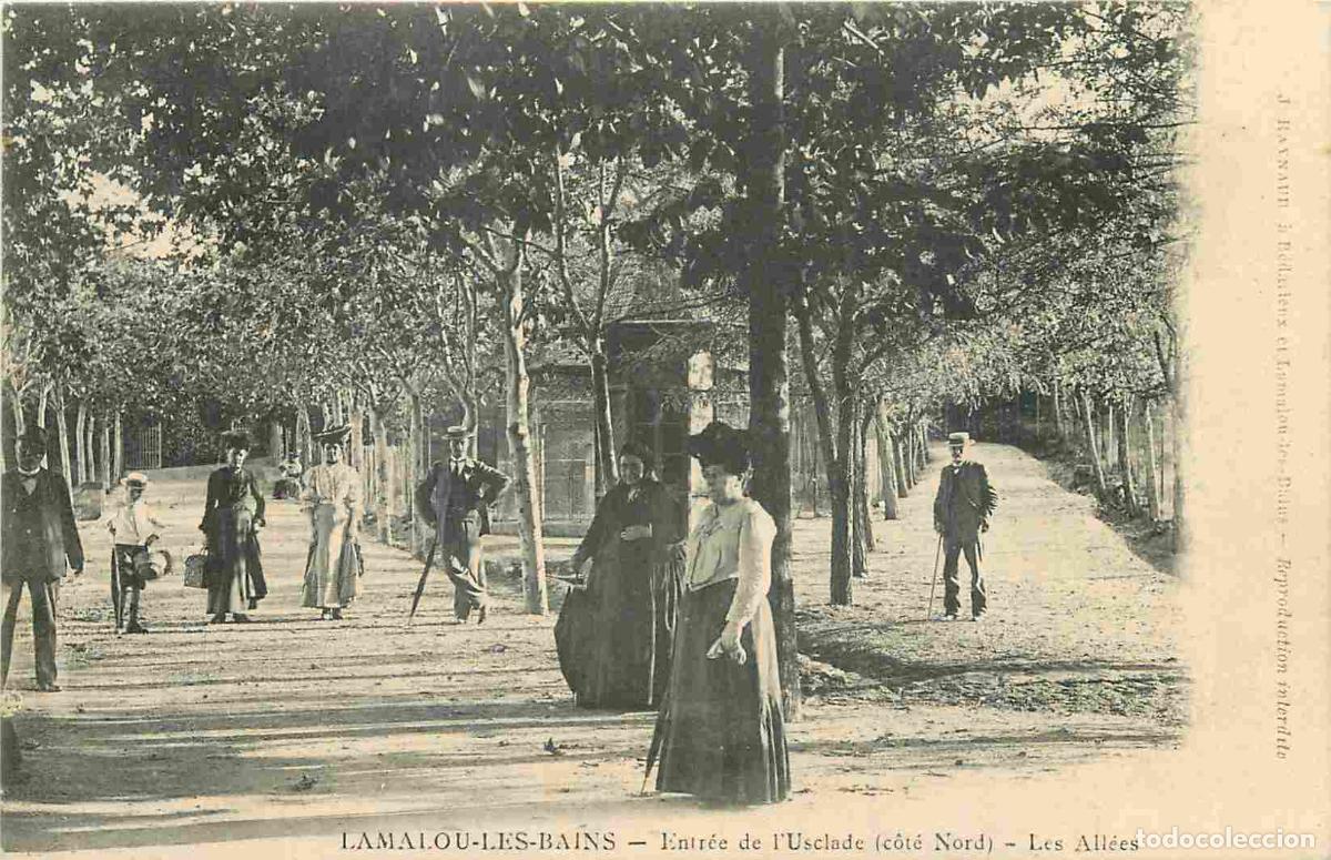 Postkarten: France - 34 - Lamalou les Bains - Entr&eacute;e de l'Usclade c&ocirc;t&eacute; Nord - Les All&eacute;es - Anim&eacute;e - CPA - Oblit&eacute;