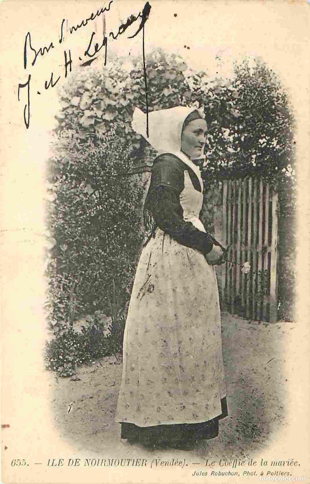Postais: France - 85 - Ile de Noirmoutier - La Coiffe de la Mari&eacute;e - Pr&eacute;curseur - Anim&eacute;e - Femme - Folklore -