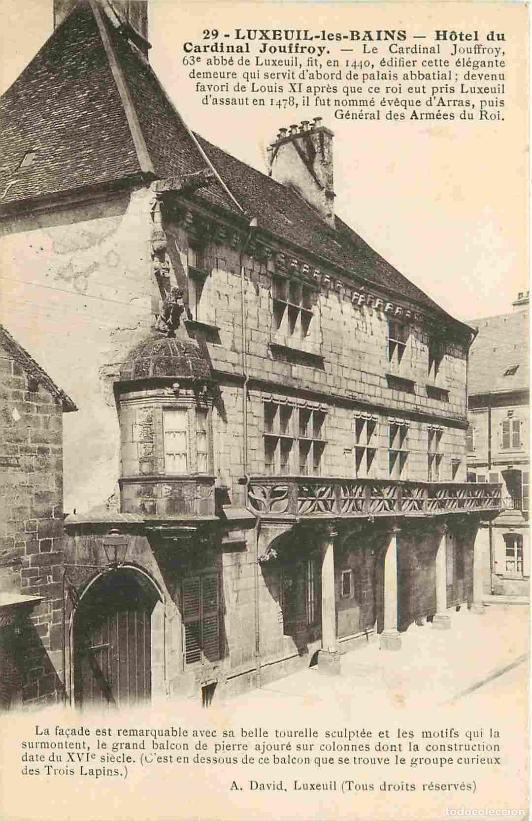 Postais: France - 70 - Luxeuil les Bains - H&ocirc;tel du Cardinal Jouffroy - CPA - Voir Scans Recto-Verso