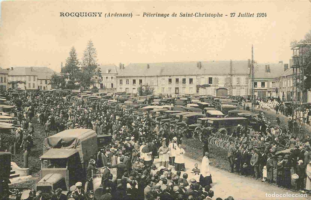 Postkarten: France - 08 - Rocquigny - P&egrave;lerinage de Saint-Christophe - 27 Juillet 1924 - Anim&eacute;e - Automobiles -