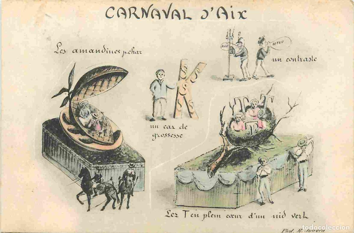 Postkarten: France - 13 - Aix en Provence - Carnaval d'Aix - illustration - Correspondance - CPA - Oblit&eacute;ration