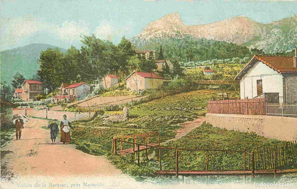 Postkarten: France - 13 - Vallon de la Barasse - Pr&egrave;s Marseille - Coloris&eacute;e - Publicit&eacute; Tramways de Marseille au