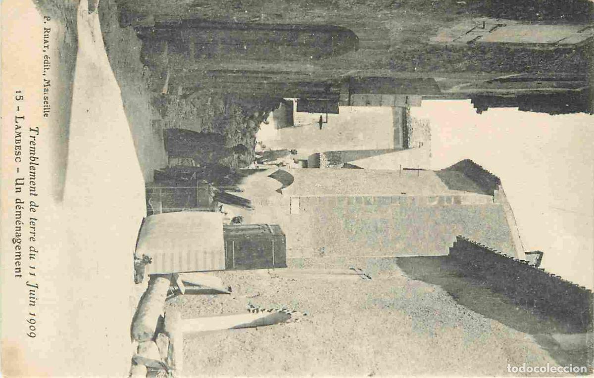 Postkarten: France - 13 - Lambesc - Tremblement de terre du 11 juin 1909 - Un d&eacute;m&eacute;nagement - Anim&eacute;e - CPA - Voir