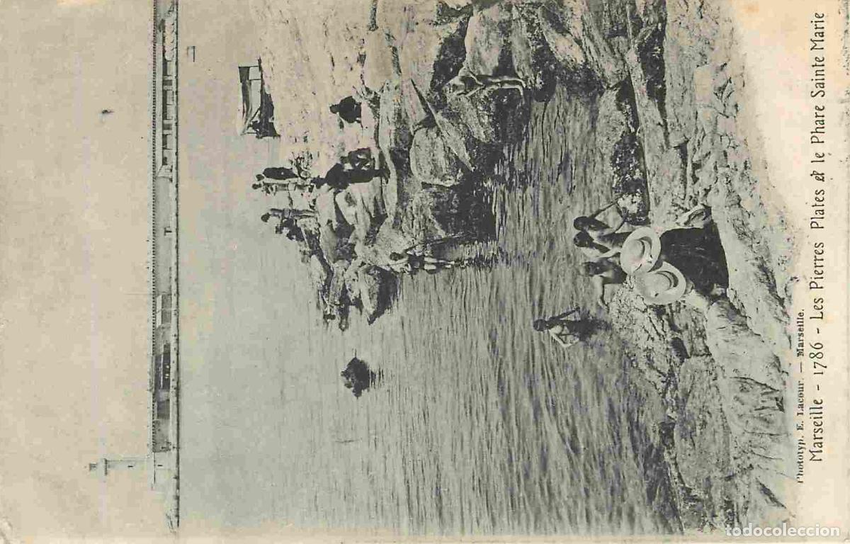 Postkarten: France - 13 - Marseille - Les Pierres Plates et le Phare Sainte Marie - Anim&eacute;e - CPA - Oblit&eacute;ration