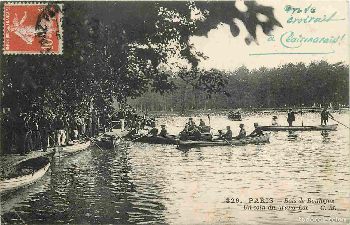 Postkarten: France - 75 - Paris - Bois de Boulogne - Un coin du grand lac - Anim&eacute;e - CPA - Voyag&eacute;e en 1913 - Voi