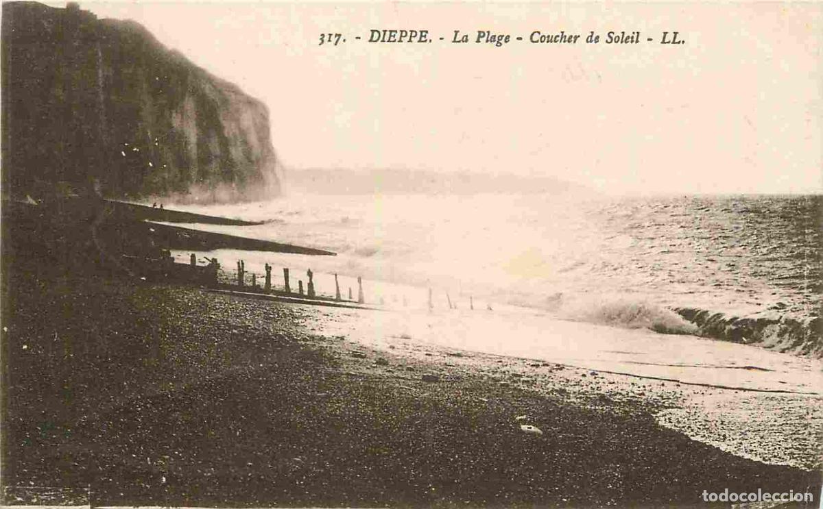 Cartes Postales: France - 76 - Dieppe - La Plage - Coucher de Soleil - Correspondance - CPA - Voir Scans Recto-Verso